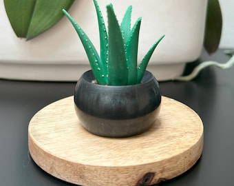 3D printed aloe figurine succulent replica desk accessory cute cactus gift artificial aloe plant