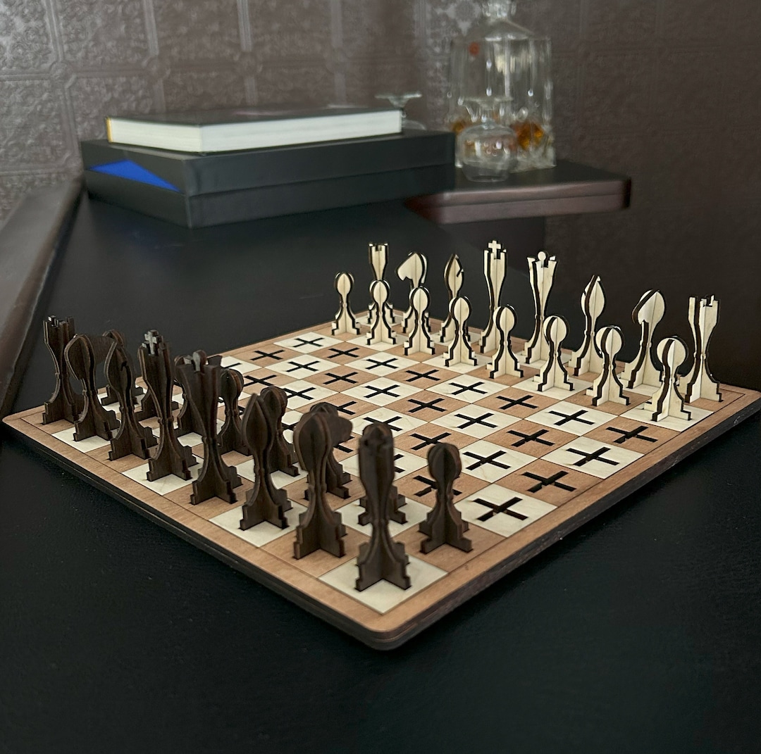 Laser Cut Chess Set Digital Download File to Make Chess Set Laser Cut