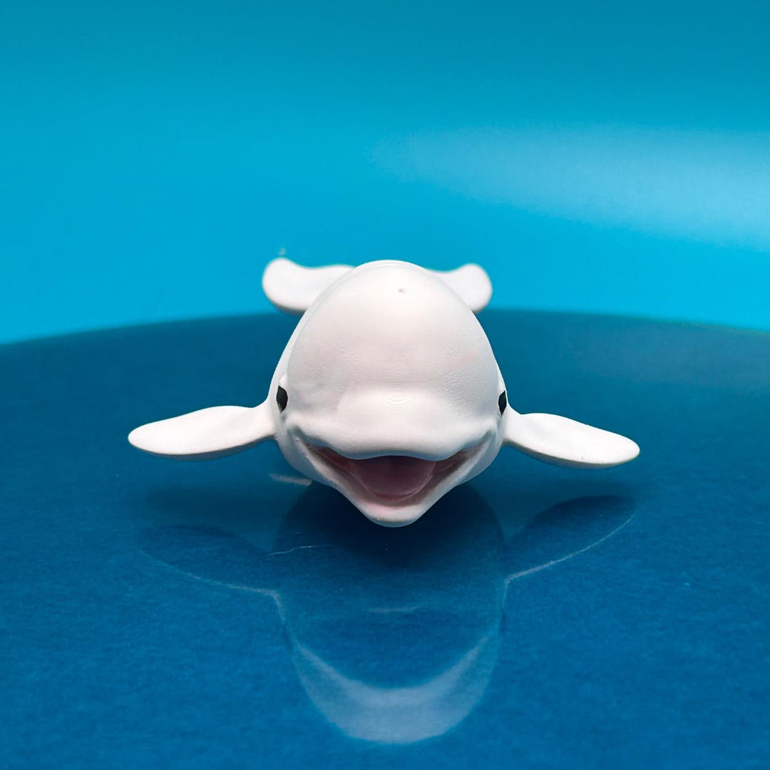 Flint Beluga Whale Figurine | Woven Wicker-Style Design | White Resin 16