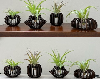 SVG file for Wooden small plant Holders Minimalist Air Plant Lover Gift Boho Laser Cut Wood Design Desk Decor digital files