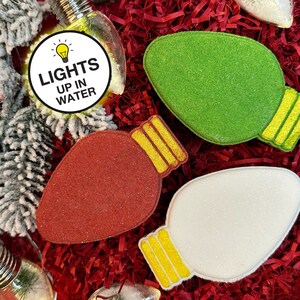 Bomba de baño con forma de bombilla, bomba de baño con luces navideñas, bomba de baño con luz