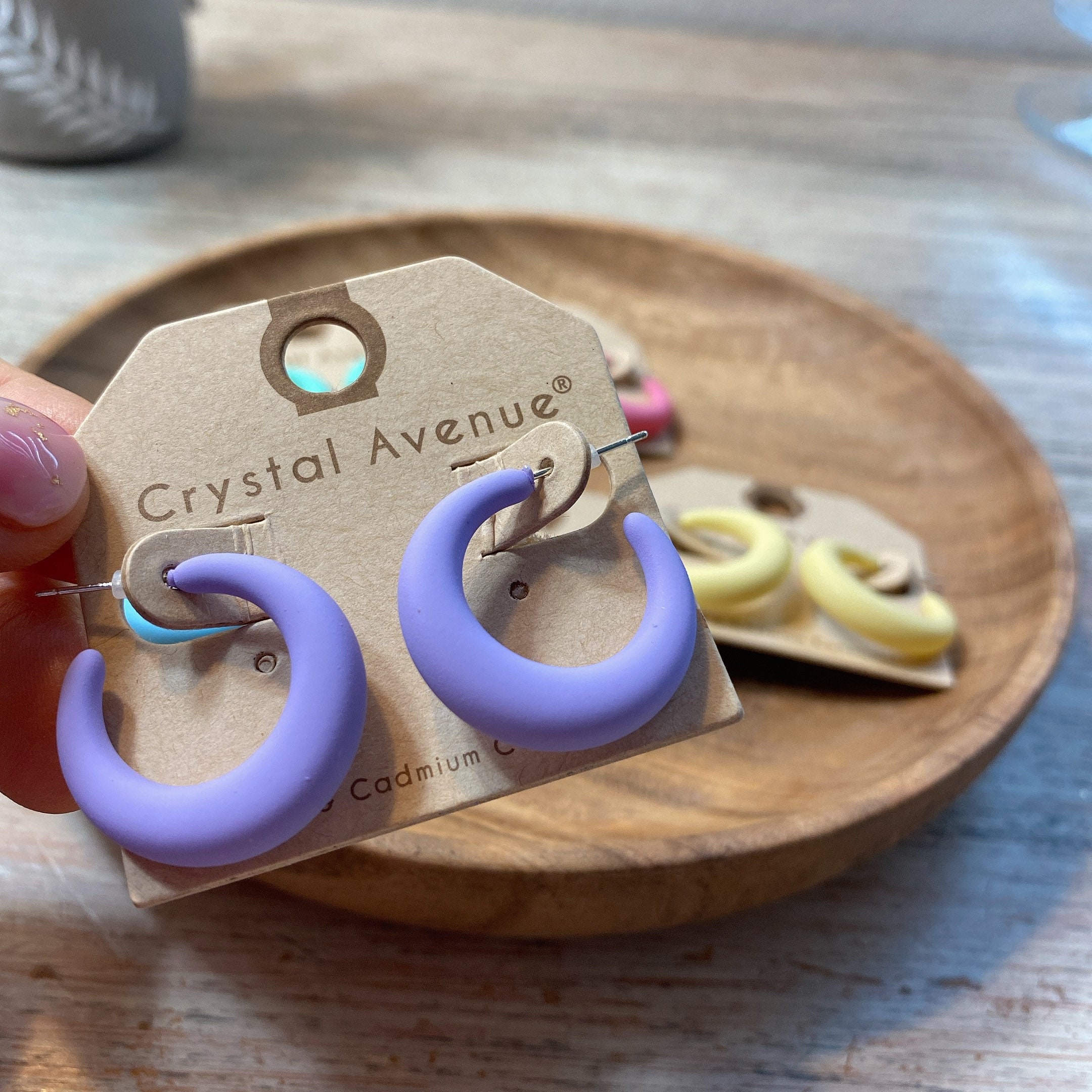2Pairs Pastel Hoop Earrings / 2Set Polymer Clay Earrings/ Pink Hoop