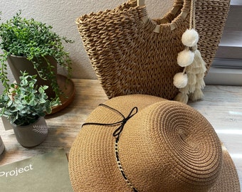 Straw Hat, Beach Hat, Summer Hat, Women's Wide Brim Straw Hat, Sun Hat - Perfect for Beach, Summer, and Vacation, Women's Cute Accessory