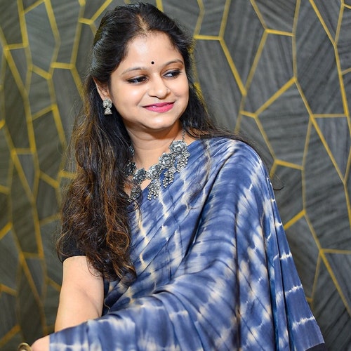 Rangrez|tie&dye ajrakh saree|partywear shops saree| Handcrafted saree