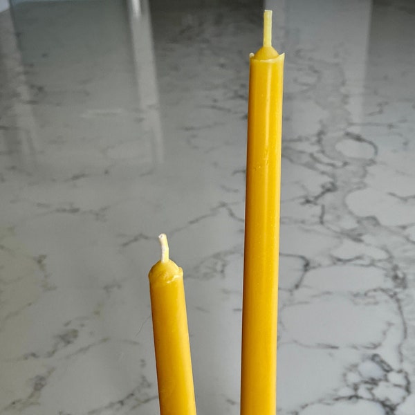 Tapered Beeswax Candles / 2 Sizes / 100% Pure Cosmetic Grade Beeswax