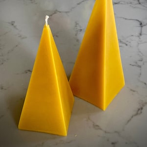 Pyramid Beeswax Candles / 100% Pure Cosmetic Grade Beeswax / Multiple Sizes