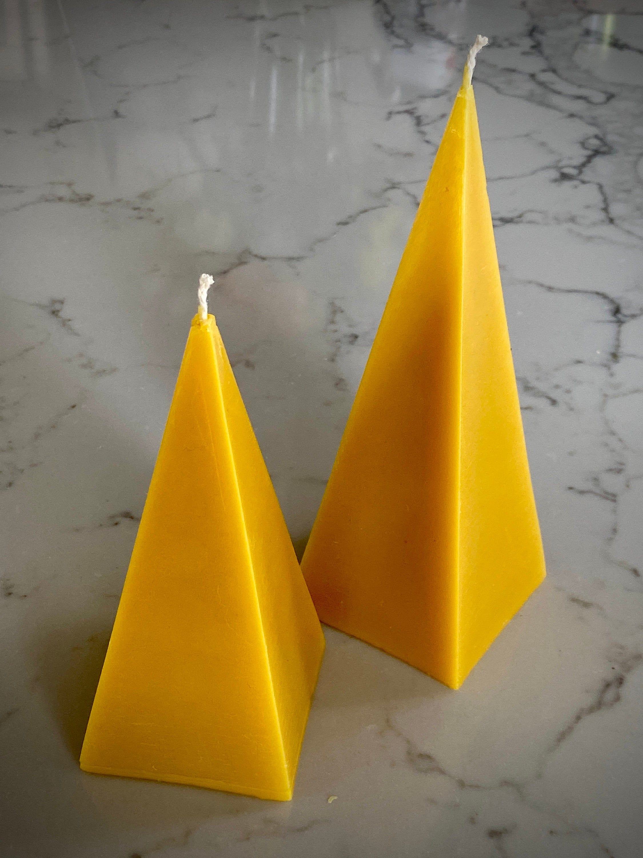 Pyramid Beeswax Candles / 100 Pure Cosmetic Grade Beeswax / Multiple
