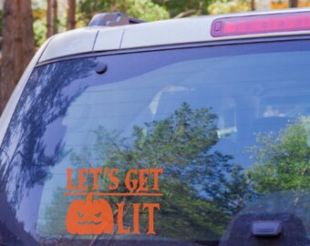 Halloween Vinyl Decal Spooky Black Cat Sticker - For Car Windows, Walls ...