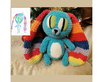 Safe and Personalized Toys: Handcrafted Plushies Inspired by Kids' Drawings, Hypoallergenic Materials, Unique & Original Gifts, Knitted toys