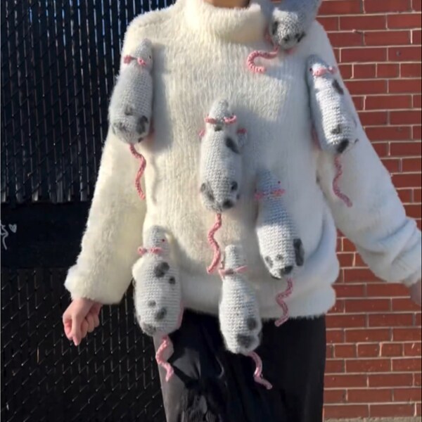 Rat Mom Gift: Handmade Crochet Sweater, Ideal for Rat Lovers Worldwide! Explore Exquisite Handcrafted Creations and Meaningful Presents.