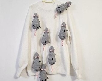 Rat Mom Gift: Handmade Crochet Sweater, Ideal for Rat Lovers Worldwide! Explore Exquisite Handcrafted Creations and Meaningful Presents.