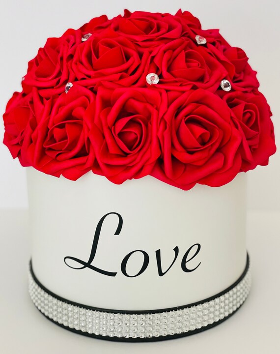 Love Flower Box Bouquet Etsy