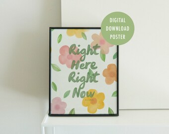 Watercolor Illustration Poster, Digital Download Poster, Handwriting Typography, Cozy Room Decor Poster, Interior, Art Frame, Chill Mood