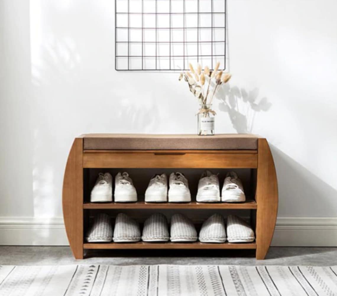 Bamboo shoe rack Etsy