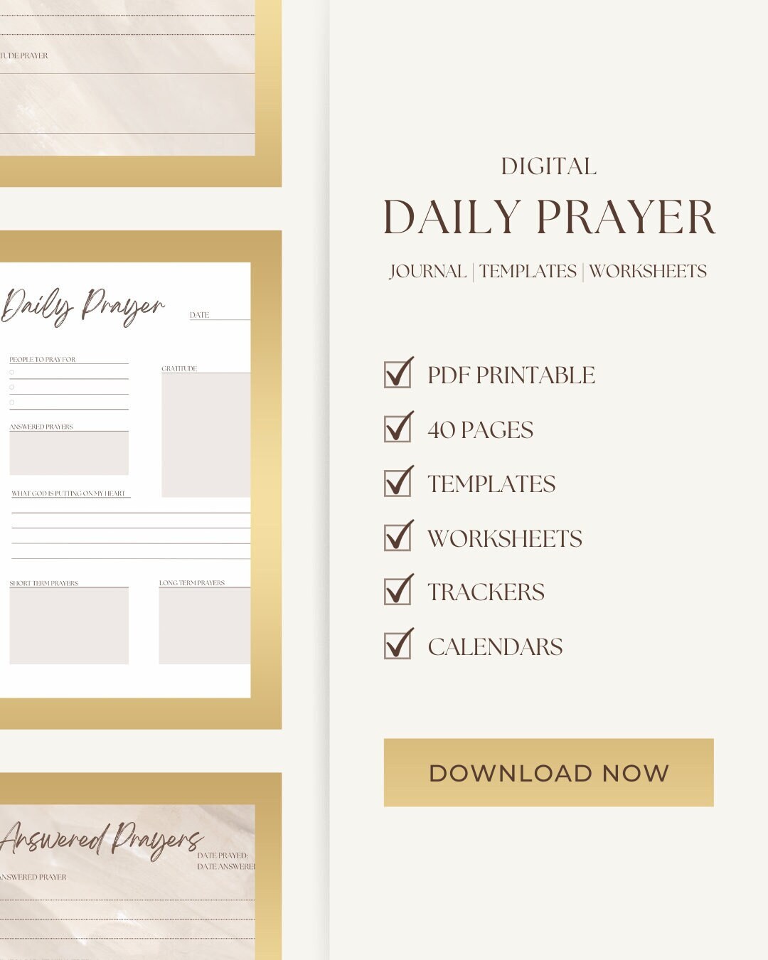 Printable Prayer Journal | Digital Bible Study Guide | Sermon Notes ...