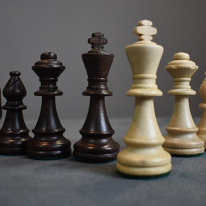 Handmade wooden chess pieces without chess board, Wood carving chess pieces, Chess pieces set, Hand carved chess pieces set