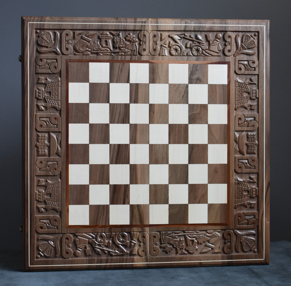 Large Chess Set With Board, Wooden Chess Game, Handmade Chess Board Handcrafted, Luxury Chess ...