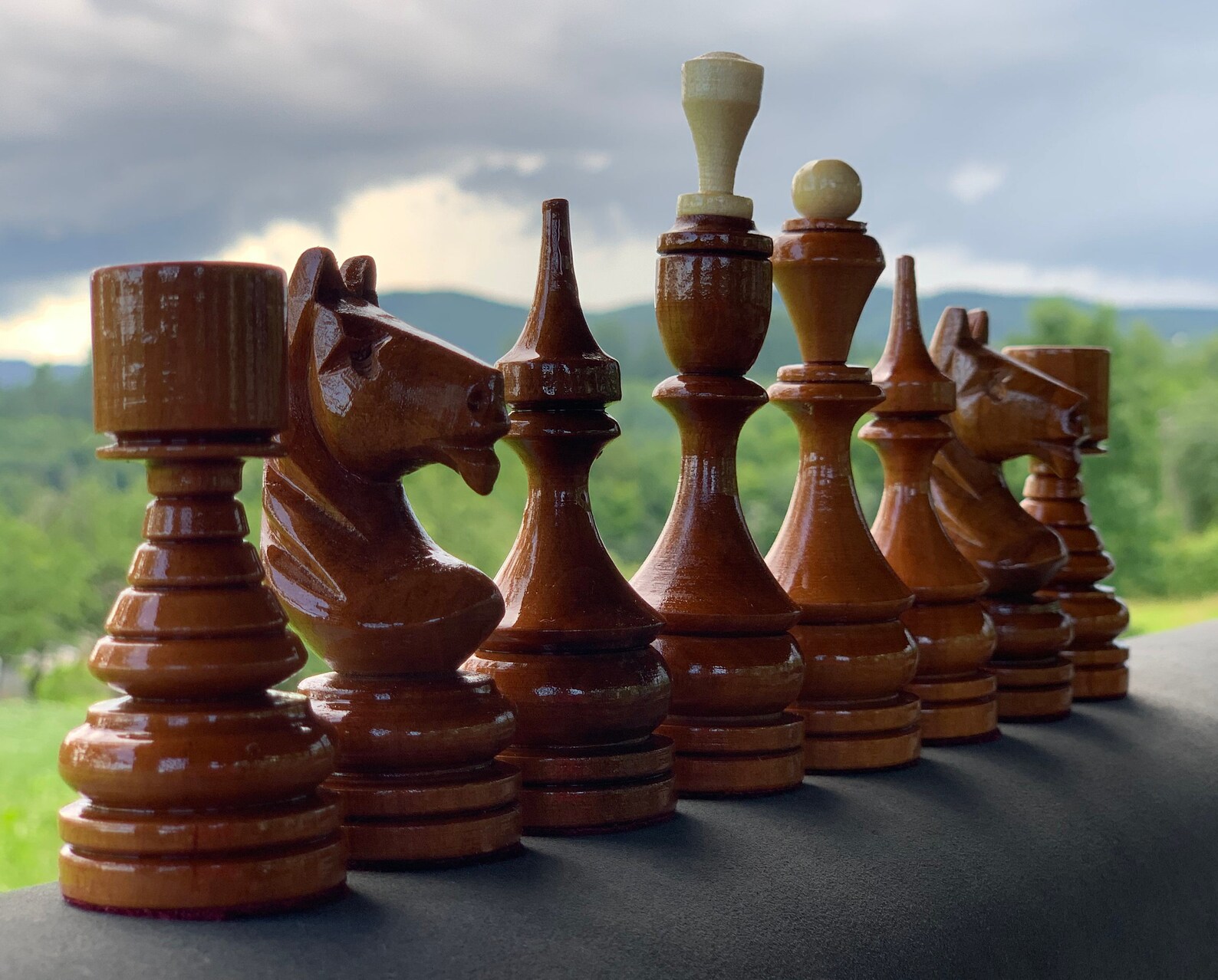 Handmade Wooden Chess Pieces Without Chess Board Wood Carving Etsy