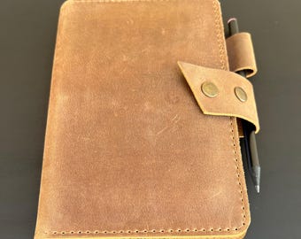 Leather Diary, Leather Diary for Him, Reusable Leather Notebook, Leather Diary Cover, A5 Leather Notebook Cover, A6 Notebook Cover