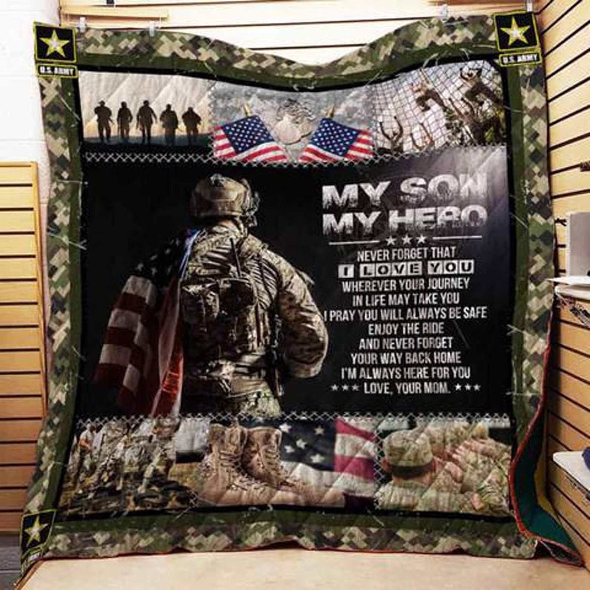 Personalized Son Army Fleece Blanket Veteran American Etsy