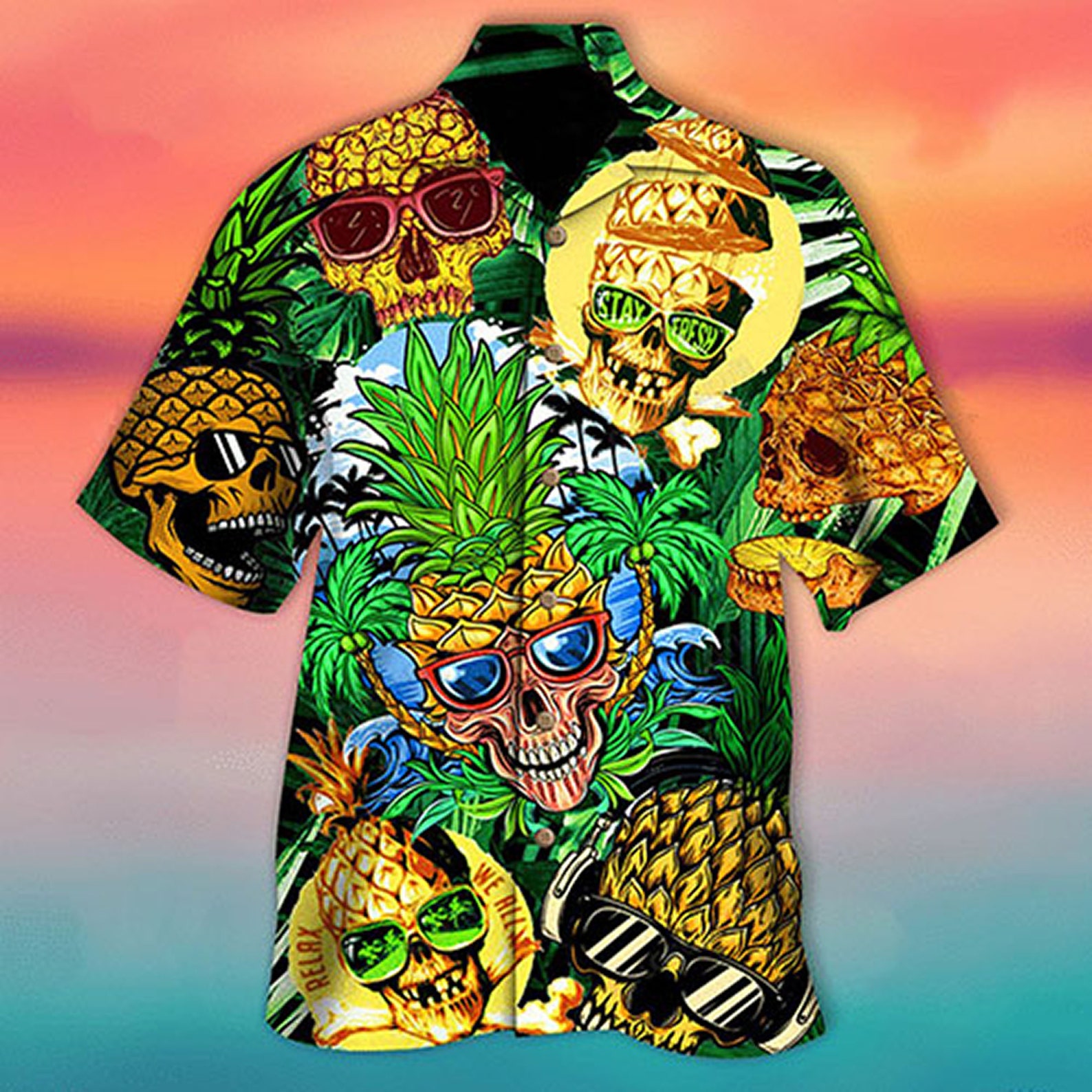 Skull Pineapple Hawaiian Aloha ShirtPineapple Hawaii | Etsy