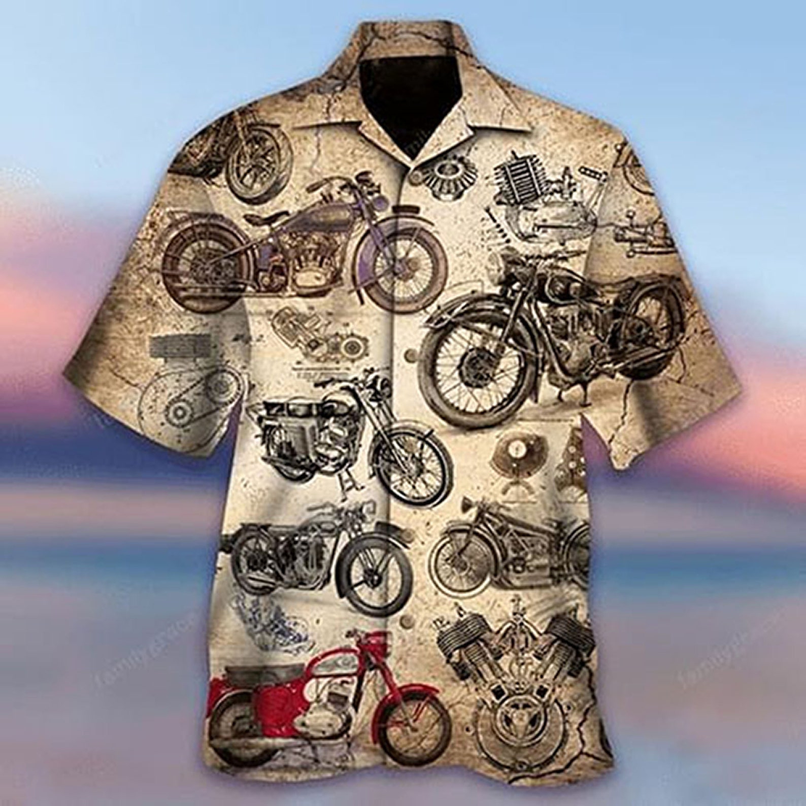 Motorbike Hawaiian Shirt Motorbike Tropical Hawaii Shirt Etsy