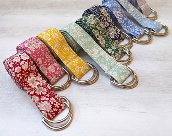 Liberty of London Belt | D-Ring Belt | Webbing Belt | Floral Belt | Ladies Belt | Multiple Sizes | Multiple Colors | Gift for Her