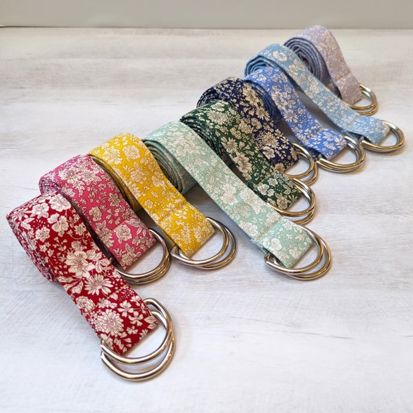 Liberty of London Belt | D-Ring Belt | Webbing Belt | Floral Belt | Ladies Belt | Multiple Sizes | Multiple Colors | Gift for Her