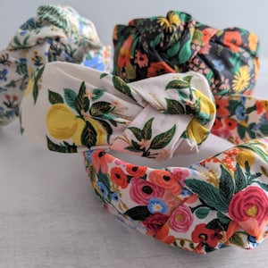 Top Knot Headband | Rifle Paper Co | Knotted Headband | Gift for Her | Knot Headband | Wide Headband | Women’s  Headband | Floral Headband