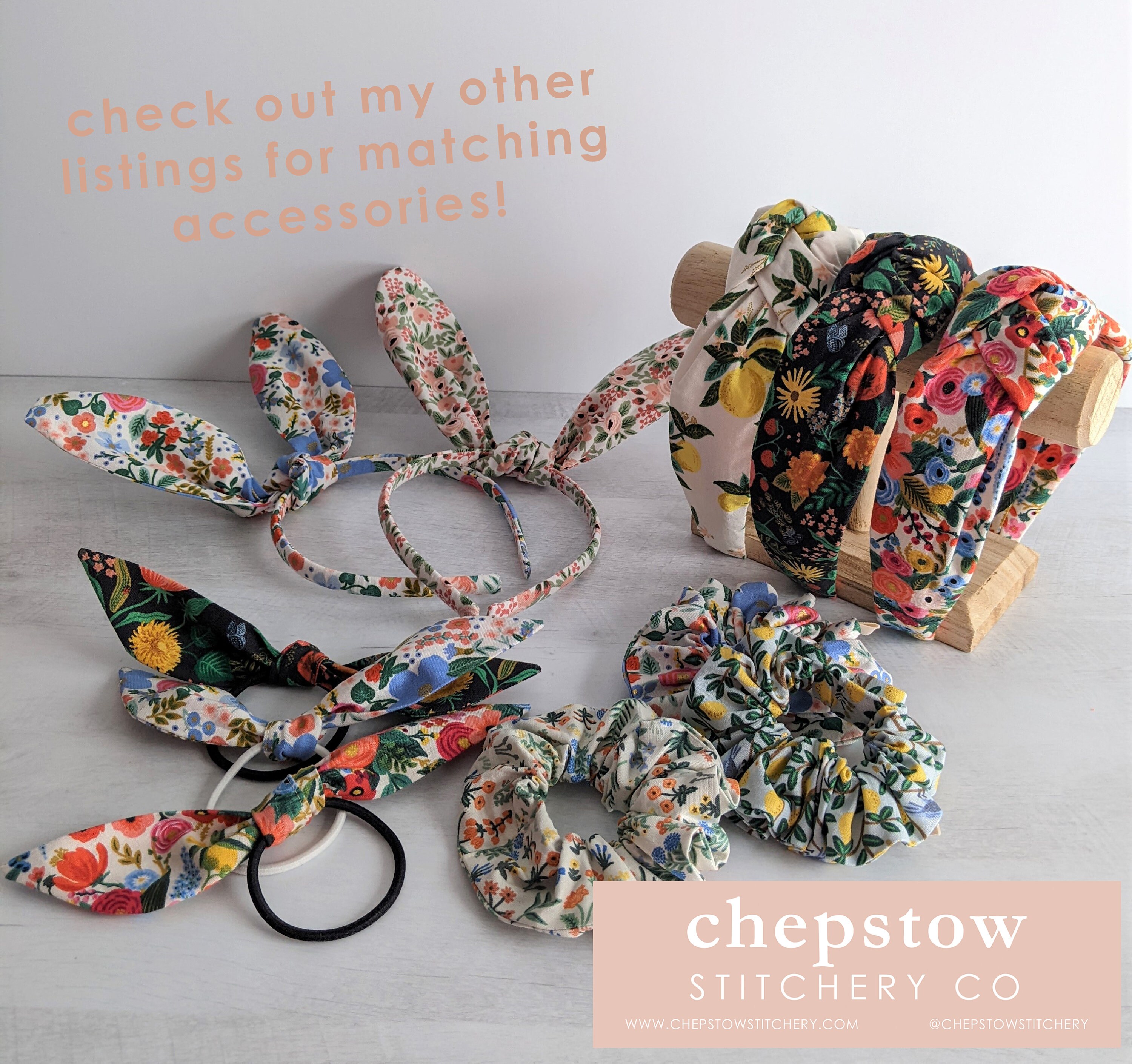 Rifle Paper Co. Floral Top Knot Headband: Women display picture 3