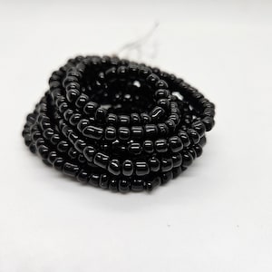 Blackout Waist Beads - Black Color Block Seed Bead Beaded Chain
