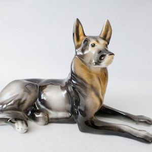 Rare German shepherd statue,Vintage porcelain dog figurine   FREE SHIPPING WORLDWIDE