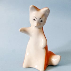 Vintage russian porcelain fox figurine,fox statuette,pottery fox FREE SHIPPING WORLDWIDE