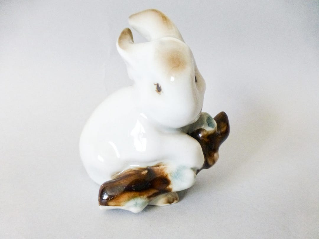 Antique Porcelain Bunny Figurine,vintage Hungarian Zsolnay Porcelain ...