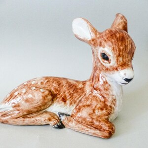 Vintage pottery fawn  figurine,Hungarian pottery  FREE SHIPPING WORLDWIDE