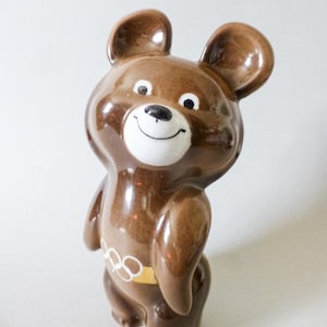 Vintage  porcelain bear figurine, Misha Bear,Olympic Mascot 1980  FREE SHIPPING WORLDWIDE