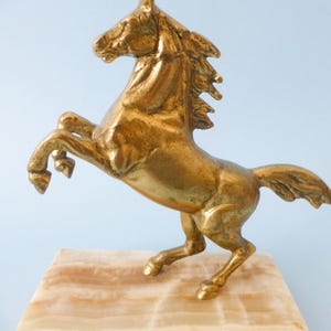 Vintage Horse Brass Sculpture on Marble Base FREE SHIPPING WORLDWIDE