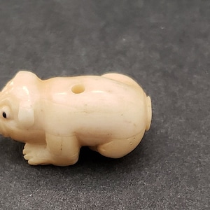 Dog Puppy #1   Ojime Bead  Hand Carved 2874