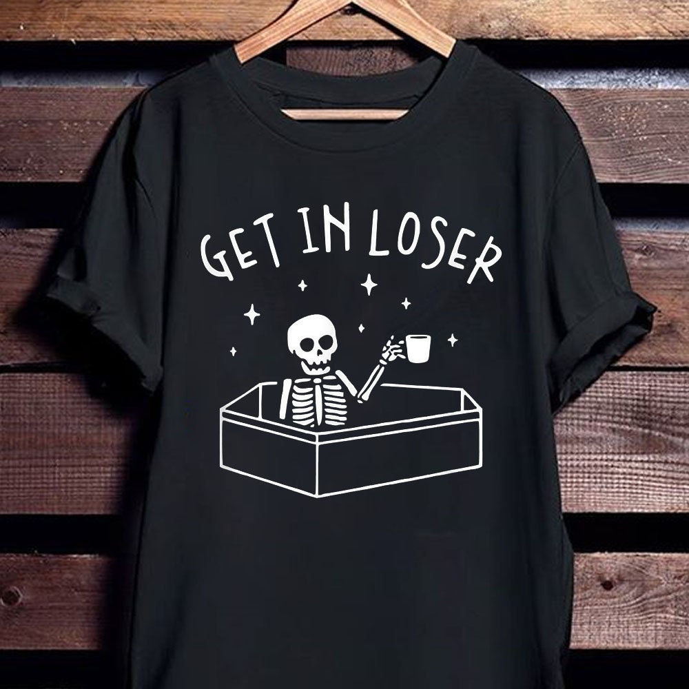 Discover Halloween Party Skelett Spooky Halloween 2022 Get In Loser We're Going Killing Classic Tshirt