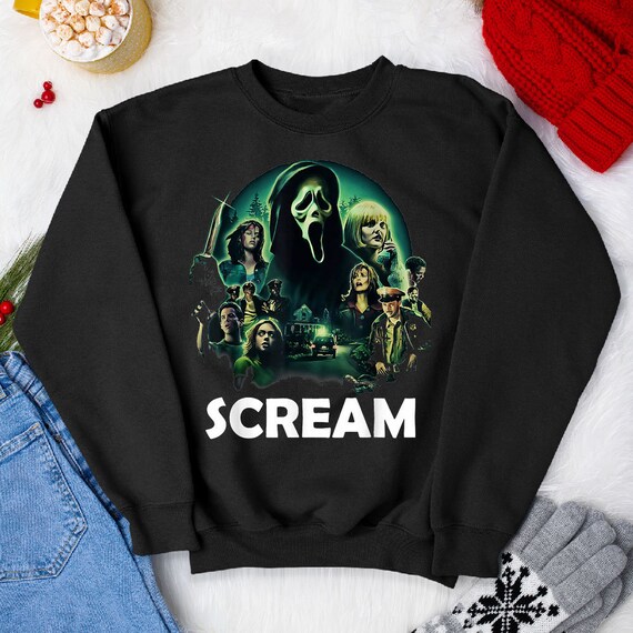Halloween Costumes Sweatshirt, Halloween Sweatshirt, Scream Ghostface Creepy 2023 Halloween Party 80s Horror Movie Classic Sweater Gifts