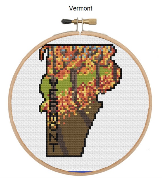 Vermont State Cross Stitch Pattern Etsy