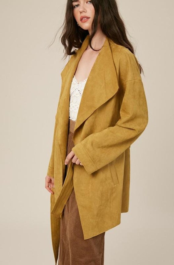 Abrigo de ante de mujer, chaqueta de cuerda de ante, chaqueta de mujer,  abrigo de invierno de mujer -  España