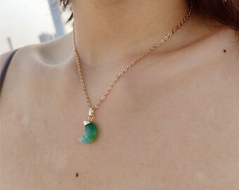 Australian Jade 18K Gold Necklace 