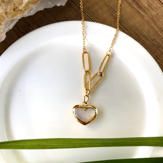 Mother Daughter Jewelry Set Pearl Shell Necklace Heart Etsy
