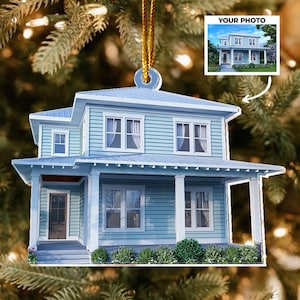 Custom House Photo Ornament, House Ornament Christmas, Picture Acrylic Ornament, 2025 Christmas Ornaments, Xmas Gift for Family