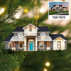 Custom House Photo 2025 Ornament, House Ornament Christmas, Picture Acrylic Ornament, 2025 Christmas Ornaments, Xmas Gift for Family