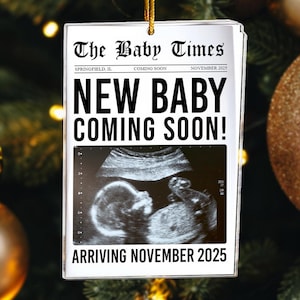 Ultraschall Ornament 2025, Baby Ankündigung Ornament, Großeltern Geschenke, Schwangerschaftsankündigung, Sonogramm Ornament, Ultraschall Foto
