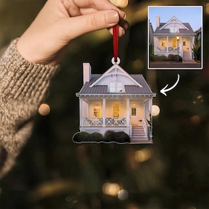 Custom House Photo 2024 Ornament, House Ornament Christmas, Picture Acrylic Ornament, 2024 Christmas Ornaments, Xmas Gift for Family
