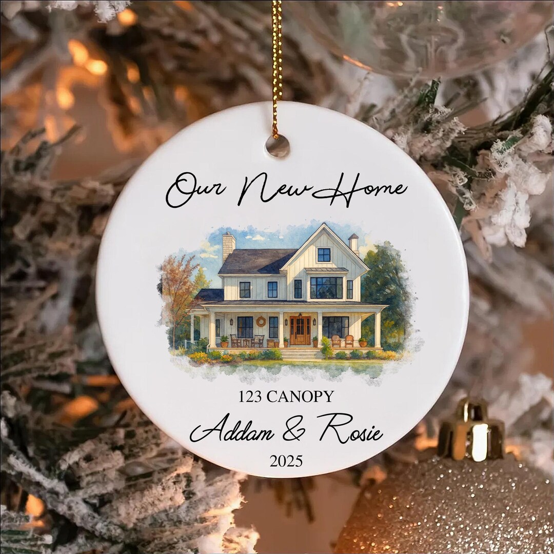Custom Watercolor House Portrait Ornament: New Home Gift - Etsy