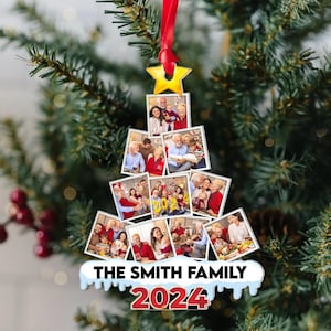 Custom Family Christmas Tree Ornament, Acrylic Ornament, Custom Family Photo Ornament, Picture Christmas 2024 Ornament, Christmas Gifts